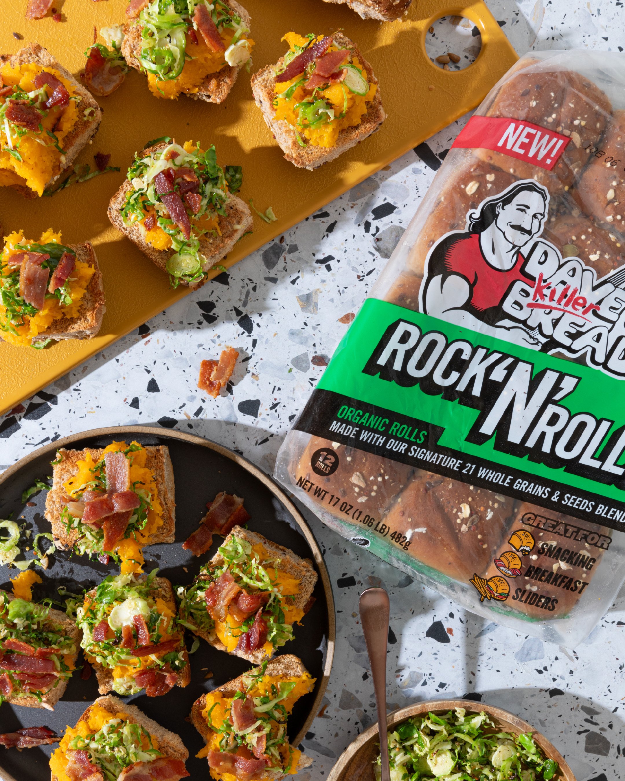 The Quadruple B — Butternut Bacon BrusselS Bites​ — Dave's Killer